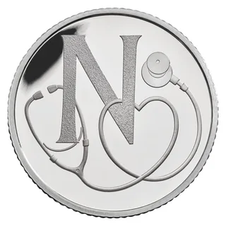 A stethoscope wrapped around a large letter N, its tubing curving into a heart shape