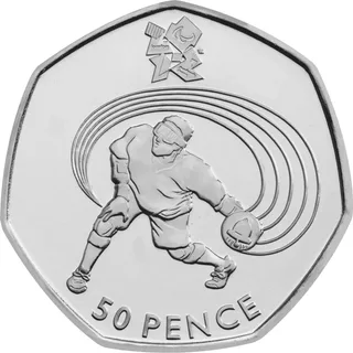 Goalball player hurling a ball trailed by speed lines, under the Paralympic version of the London 2012 logo