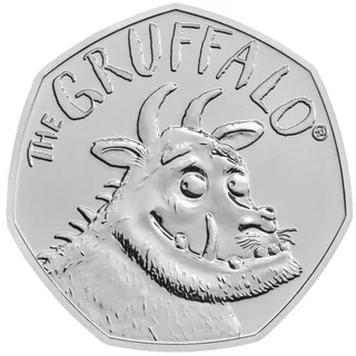 The Gruffalo monster from Julia Donaldson and Axel Scheffler's picture book, with THE GRUFFALO lettering