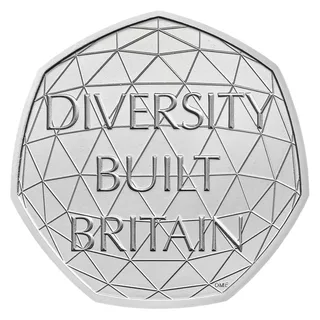 A network of interlinked lines and triangles like a geodesic dome, with DIVERSITY BUILT BRITAIN in script