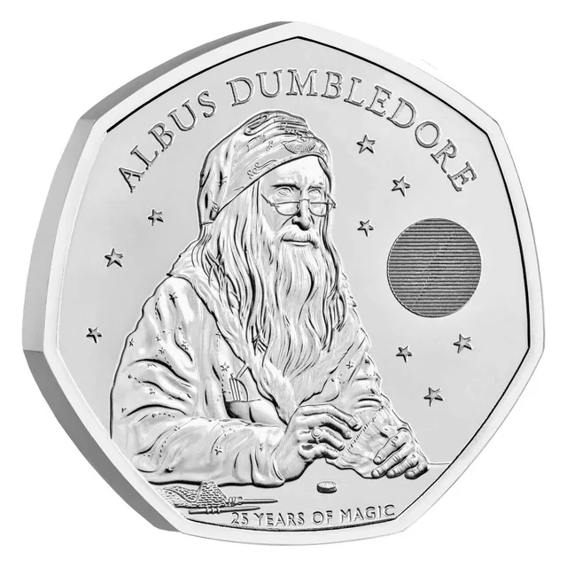 Professor Albus Dumbledore at the centre with the lettering ALBUS DUMBLEDORE around him
