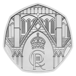 A section of Westminster Abbey's exterior with the crowned royal cypher C R III set against it