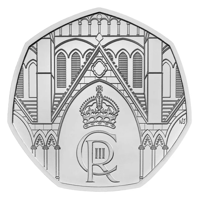 A section of Westminster Abbey's exterior with the crowned royal cypher C R III set against it