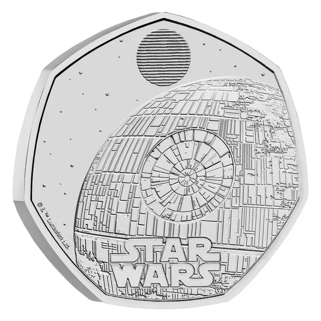 The Death Star II battle station looming in space beneath a lenticular panel, with the STAR WARS logo below