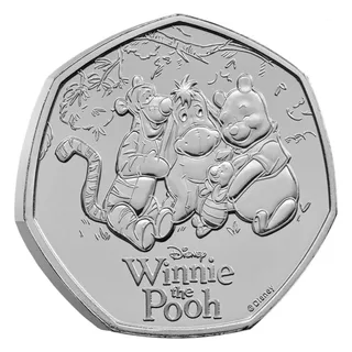 Winnie the Pooh with Tigger, Eeyore and Piglet among trees, above the Disney Winnie the Pooh logo